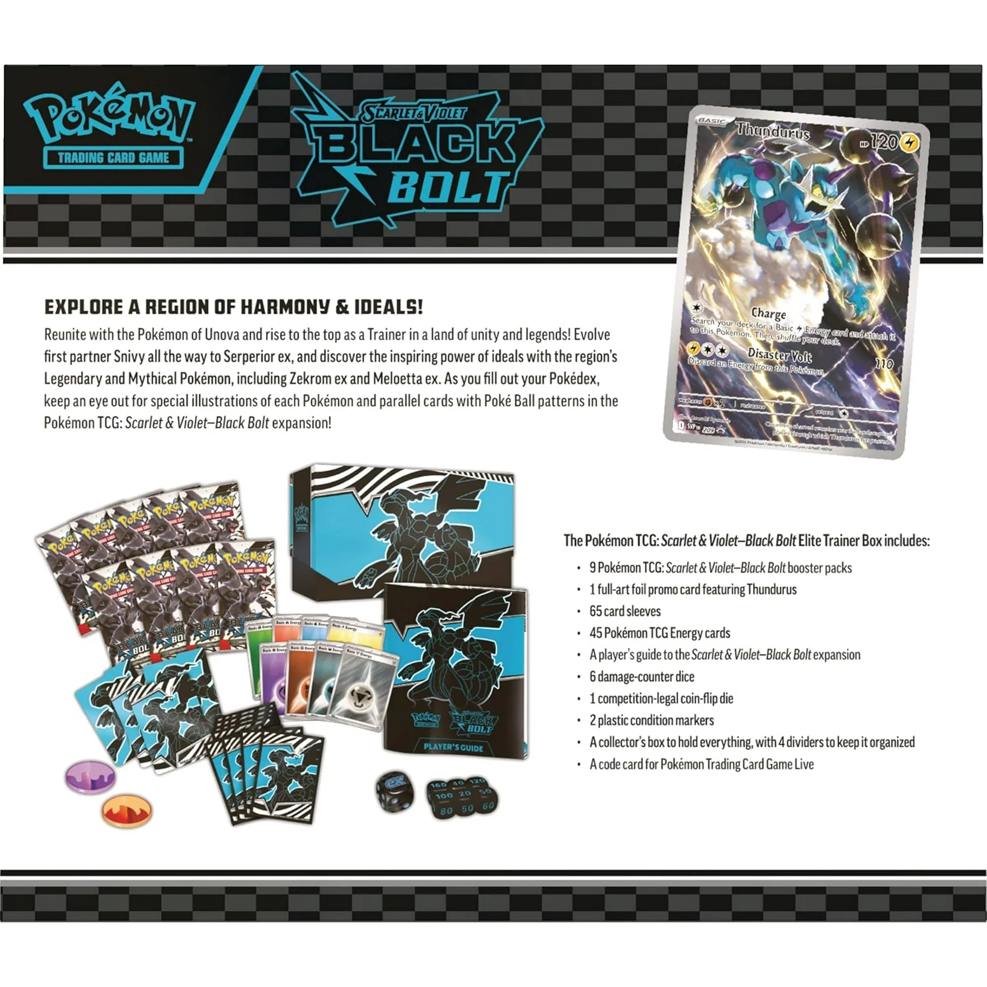 Pokemon Trading Card Games Scarlet & Violet 10.5 -POKEMON CENTER - Black Bolt Elite Trainer Box — back view