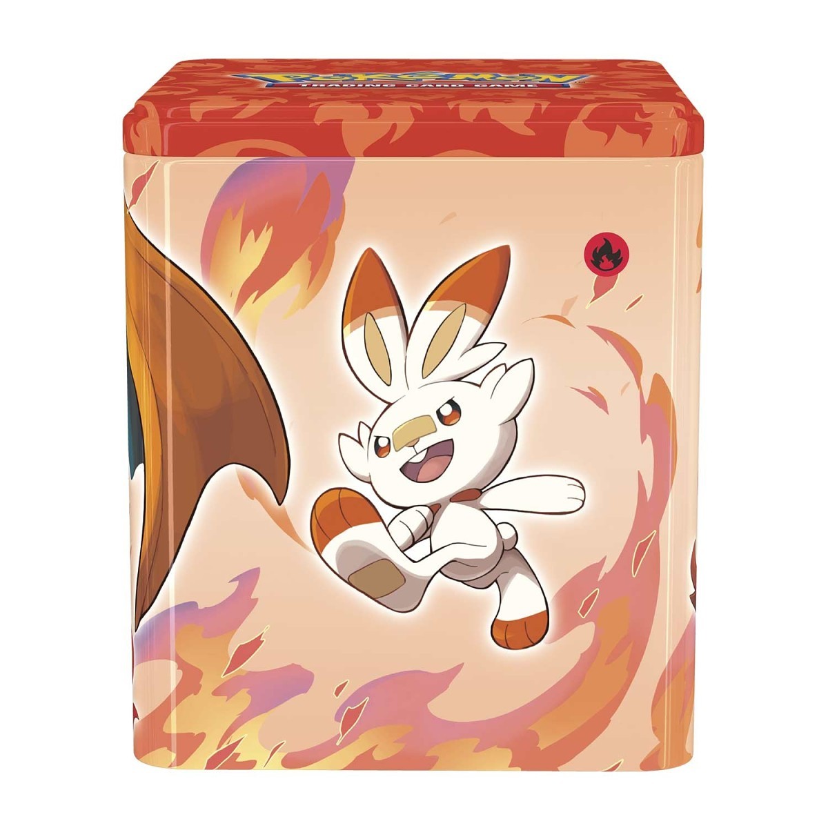 Pokémon TCG: Fire Stacking Tin — back view