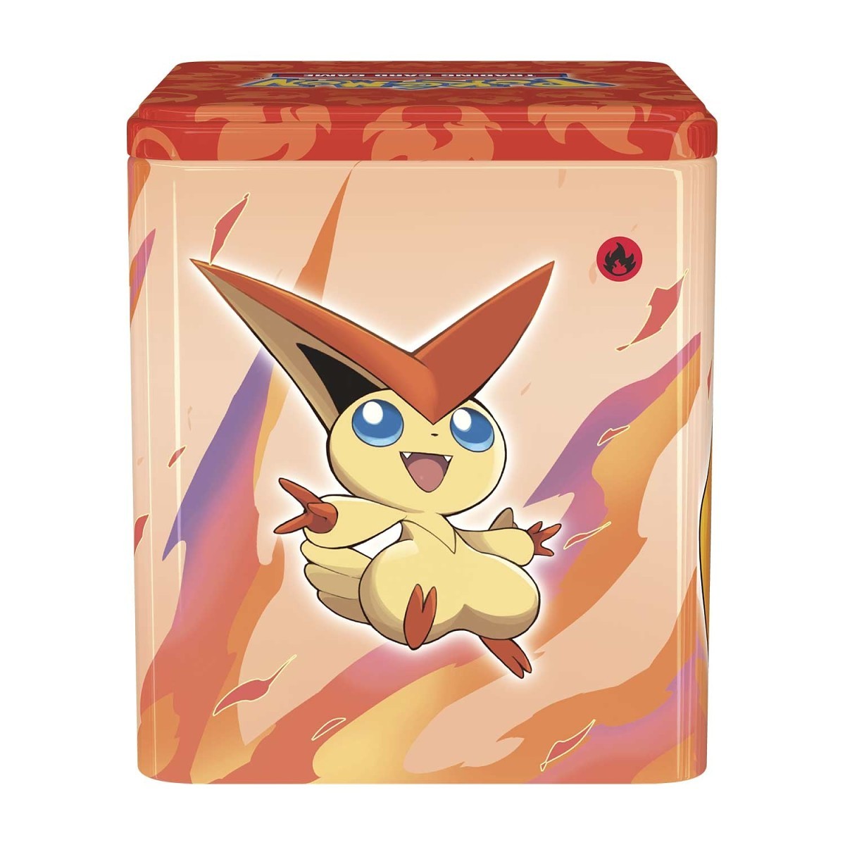 Pokémon TCG: Fire Stacking Tin — back view