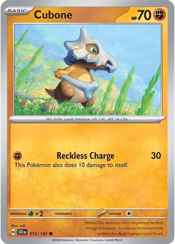 [SCR] Cubone 072/142 - Reverse Holo