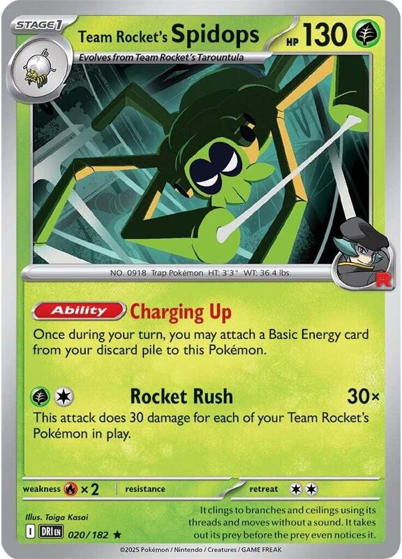 [DRI] Team Rocket's Spidops 020/182 - Reverse Holo