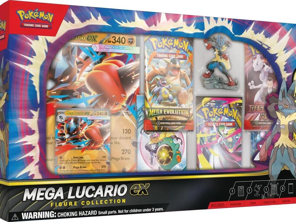 Mega Lucario ex Premium Figure Collection — sealed Pokémon TCG collection box