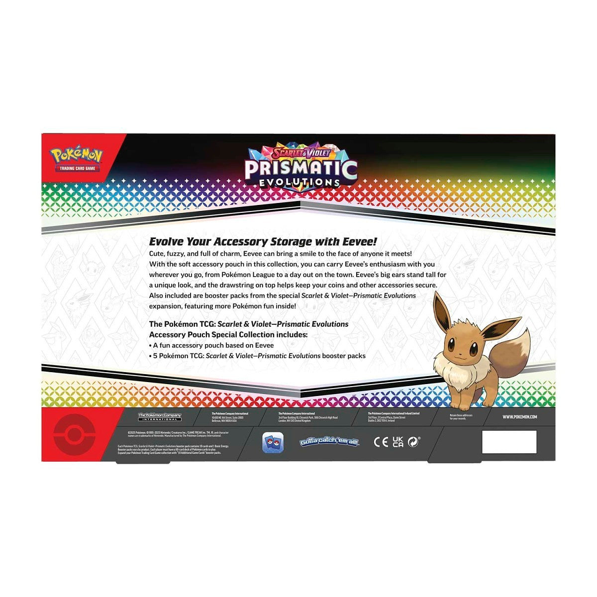 Pokémon TCG: Scarlet & Violet-Prismatic Evolutions Accessory Pouch Special Collection — back view