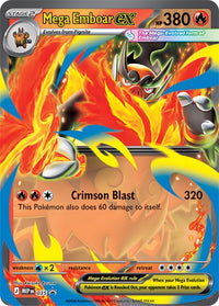 Mega Emboar ex foil promo card included in the Pokémon TCG Ascended Heroes Mega Emboar ex Box