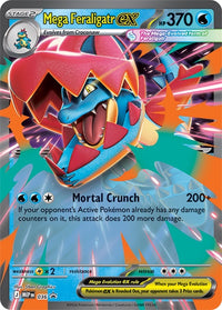Mega Feraligatr ex foil promo card included in the Pokémon TCG Ascended Heroes Mega Feraligatr ex Box
